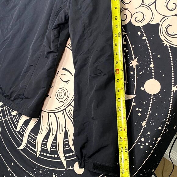 Eddie Bauer Jacket Mens M Black Bomber Windbreaker Fleece Lined Hooded Outerwear - Picture 6 of 6